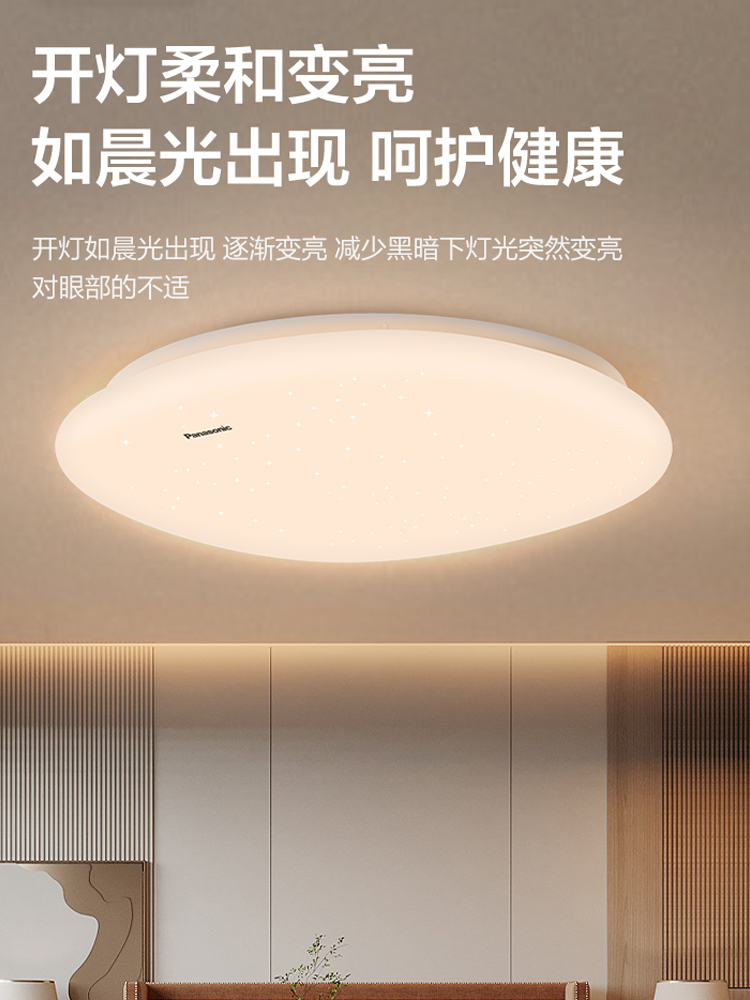 松下飞碟石头繁星款LED吸顶灯 简约现代家用灯具卧室房间照明灯