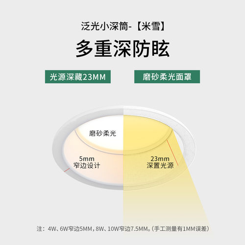雷士照明筒灯防眩光led射灯75开孔吊顶灯孔灯嵌入式天花灯防炫目 - 图2