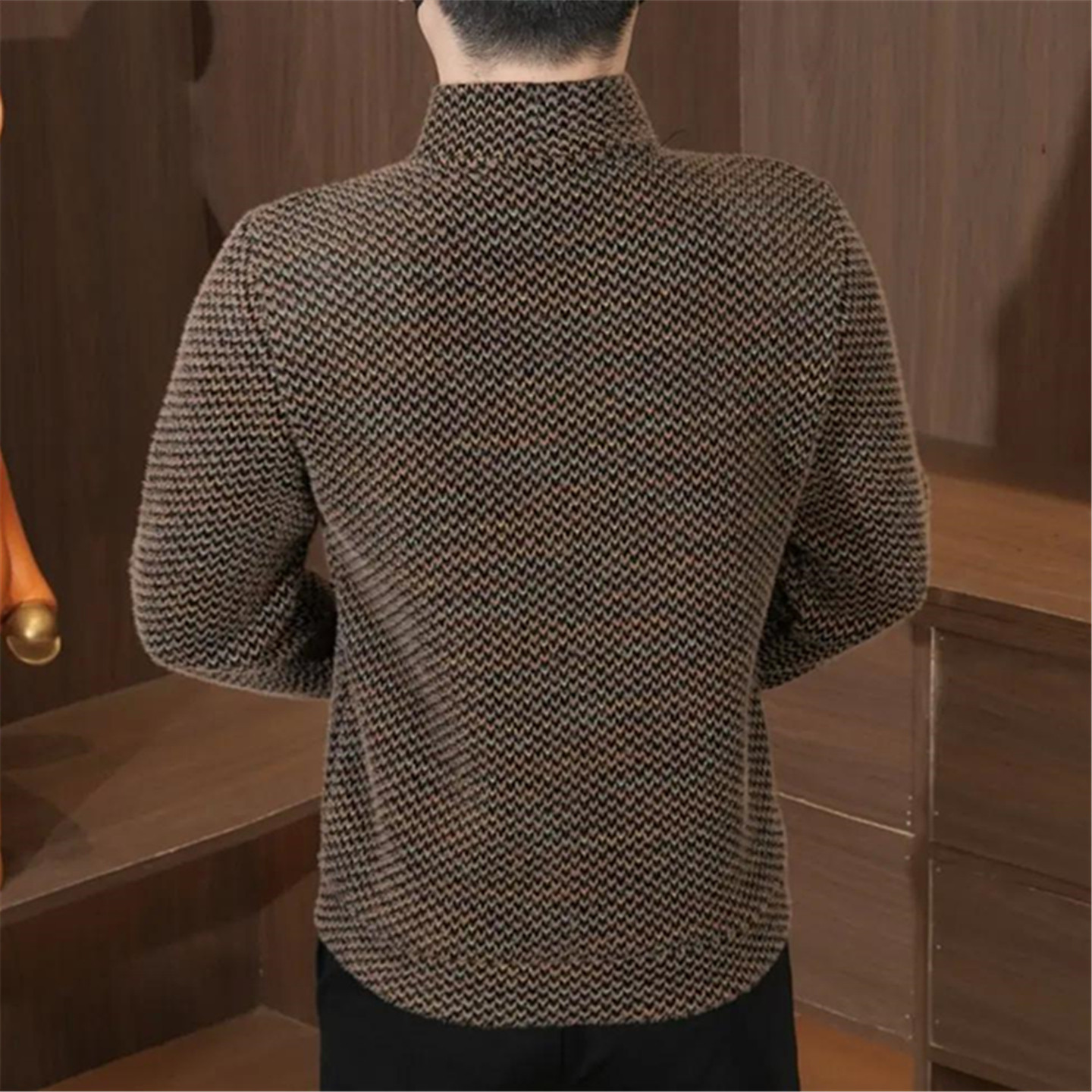 2025冬季新款男士立领卫衣加绒加厚加肥加大码针织长袖T恤打底衫,淘宝优惠券,粉丝福利购,淘宝优惠卷