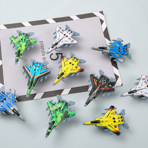 儿童铁皮合金惯性回力金属战斗机玩具男女孩迷你真模型幼儿园礼品 - 图1