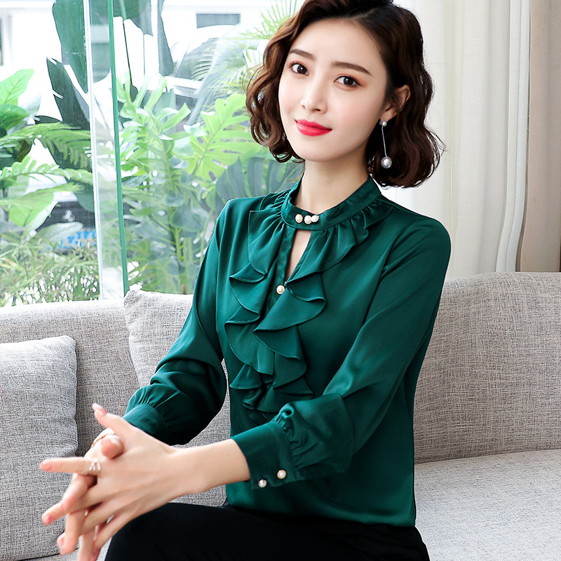 荷叶边长袖2020秋冬新款韩版衬衫 乔依季服饰衬衫