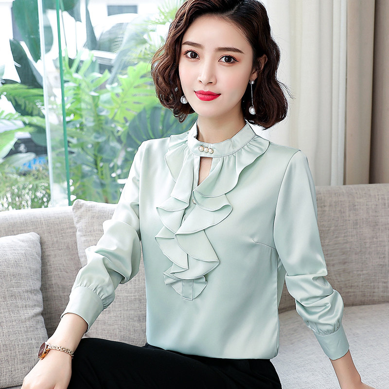 荷叶边长袖2020秋冬新款韩版衬衫 乔依季服饰衬衫