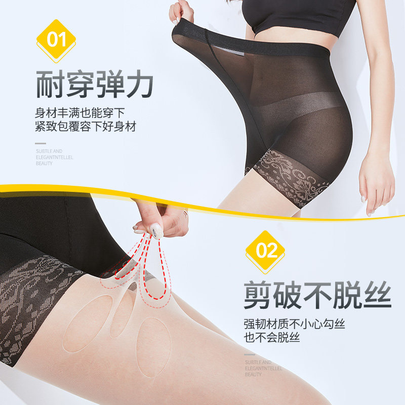 防狼薄款菠萝防走光二合一连裤袜 意彬乐短袜/打底袜/丝袜/美腿袜