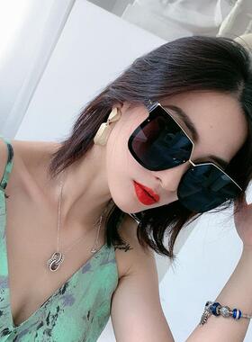 大框偏光墨镜女抗UV百搭方形韩版潮超大圆脸显瘦防晒太阳眼镜