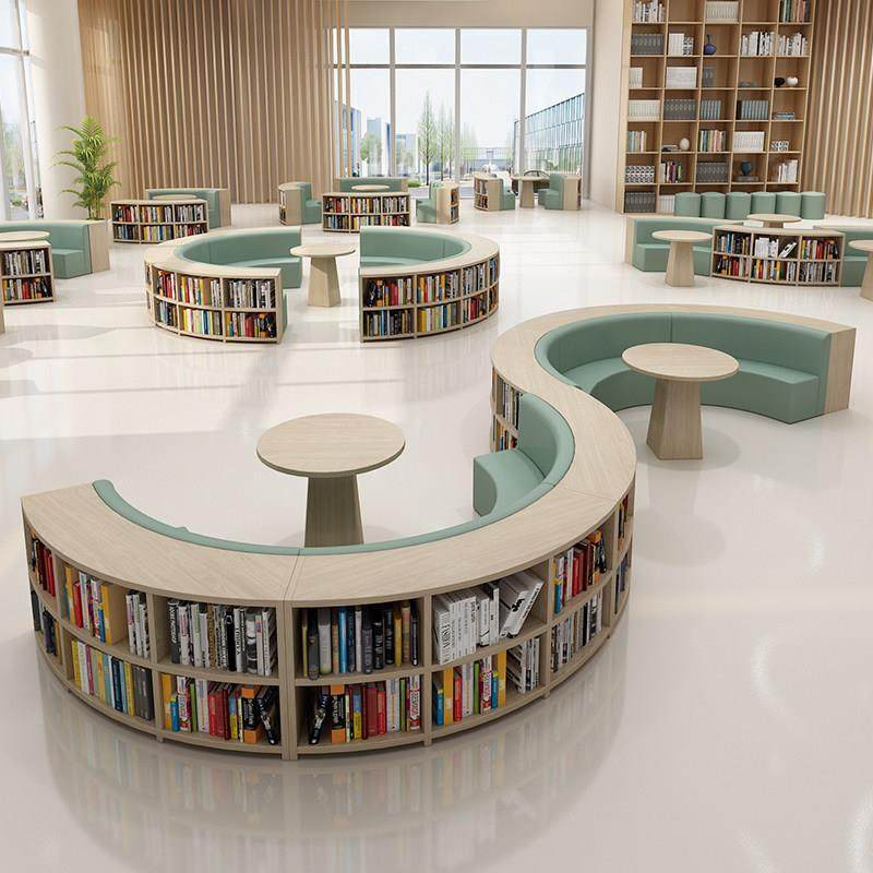 定制书屋图书馆学校实木儿童阅读区收纳书架软包沙发异形组合书柜,淘宝优惠券,粉丝福利购,淘宝优惠卷