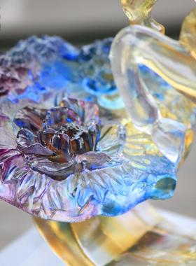 琉璃马如意装饰品办公室书房现代送生日礼物发财摆件开业马到成功