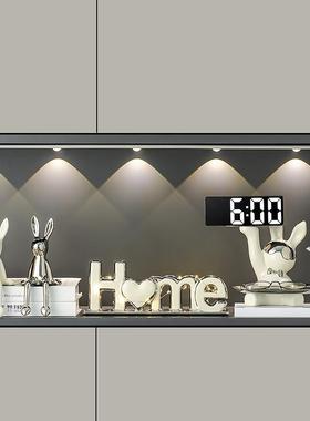 长耳兔子小坐姿摆件轻奢高档软装高级感家居客厅电视柜酒柜装饰品