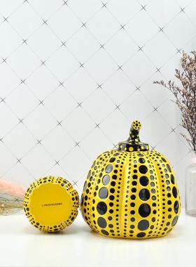 日式草间弥生波点南瓜装饰雕塑家居玄关抽象创意工艺礼品摆饰礼物