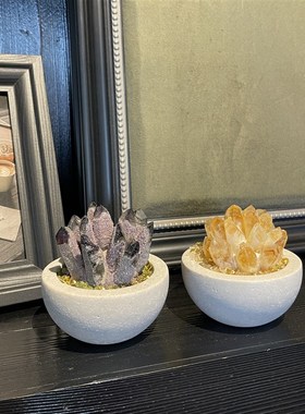 天然水晶柱招财聚宝盆高级水晶消磁净化碗家居桌面摆件礼物