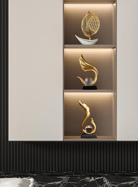 轻奢高档酒柜装饰工艺品摆件家居客厅玄关电视柜书房办公室高级感