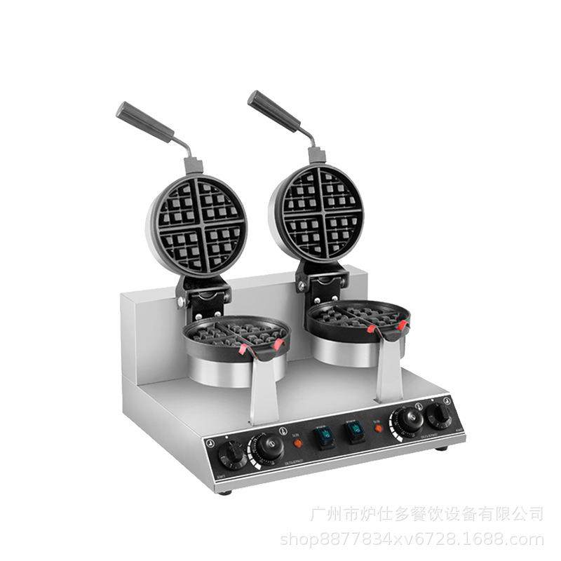 厂家直销商用双头旋转华夫炉小格子烤饼机电热华夫饼机可丽饼机器,淘宝优惠券,粉丝福利购,淘宝优惠卷