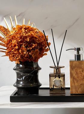 法式中古风软装洗手瓶香薰托盘这民宿会所入户玄关卫生间装饰摆件