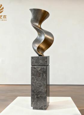 天然灰石大理石底座样板间家居客厅立式落地雕塑台立柱摆件展示台