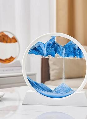 3D动态流沙画摆件客厅玄关办公室桌面解压沙漏艺术轻奢家居装饰品