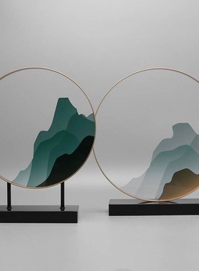 新中式创意铁艺亚克力摆件家居客厅电视柜玄关桌面艺术酒店装饰品