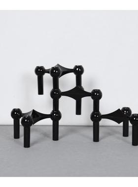 银色金色分子烛台现代简约欧式轻奢摆件样板房售楼处软装饰品摆设