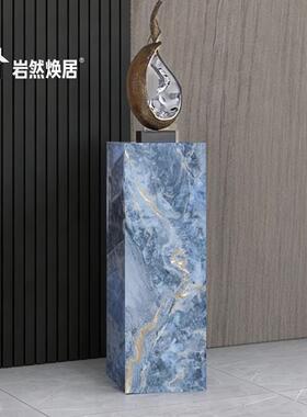 轻奢花架子客厅落地式阳台岩板花盆架庭院展示摆台大理石摆件底座