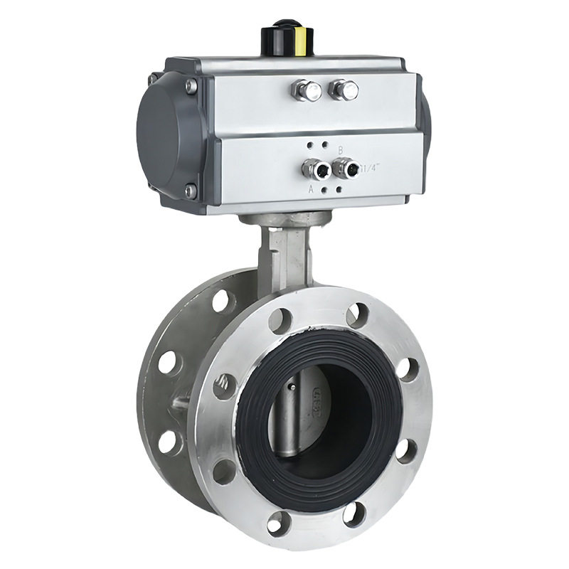 气动法兰蝶阀D641X-16P 软密封304不锈钢给排水消防管道远程开关,淘宝优惠券,粉丝福利购,淘宝优惠卷