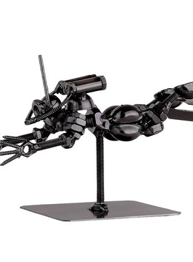 创意铁艺潜水蛙人办公室桌面摆件书E房个性工艺品装饰书架摆设礼