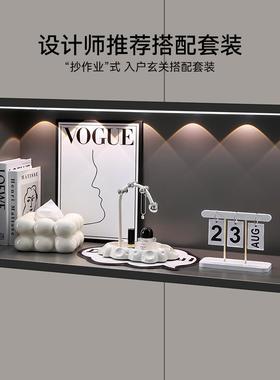 现代轻奢高档放钥匙收纳玄关摆件入户进门口鞋柜装饰品置物架挂架