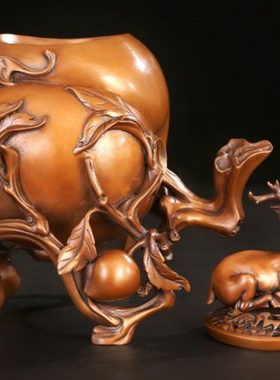 紫铜寿桃熏香炉福禄寿香薰炉工艺品 檀香炉卧室家居饰品装饰品