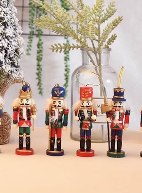 13厘米北欧f胡桃夹子木偶摆件酒吧餐厅小挂件电视柜摆设家居装饰