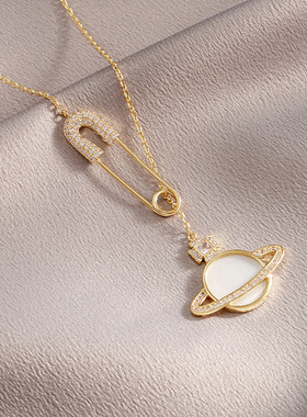 别针星球毛衣链长款项链女小众百搭潮网红简约气质吊坠毛衣装饰