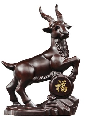 黑檀木雕十二生肖羊摆件实木领头山羊客厅装饰乔迁开业Z送礼工艺