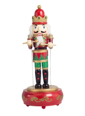 欧式胡桃兵夹h子木质创意发条八音盒生日会动的礼物装饰摆件