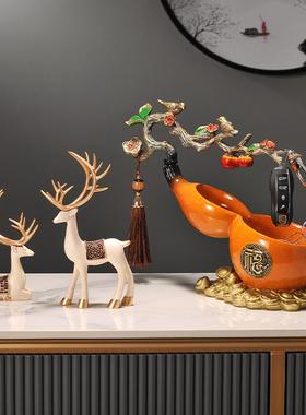 新中式事事如意葫芦钥匙收纳摆件客厅入户门口鞋柜玄关高档装饰品