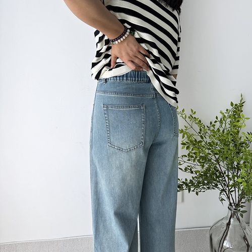大码女装阔腿牛仔裤女夏季薄款宽松直筒裤梨型显瘦九分裤胖mm裤子 - 图2