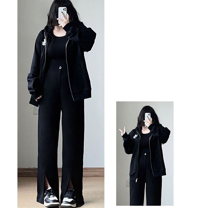 2-300斤胖mm大码女装秋冬高腰加绒休闲裤显瘦开叉直筒阔腿西装裤,淘宝优惠券,粉丝福利购,淘宝优惠卷