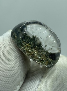 纯净体白水晶蛋面戒指 绿幽灵戒指面裸石饰品吊坠男女款一物一图