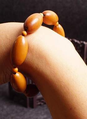 手串核文玩素珠橄榄大油核手串胡单籽男女核雕原籽饰品手链送礼物