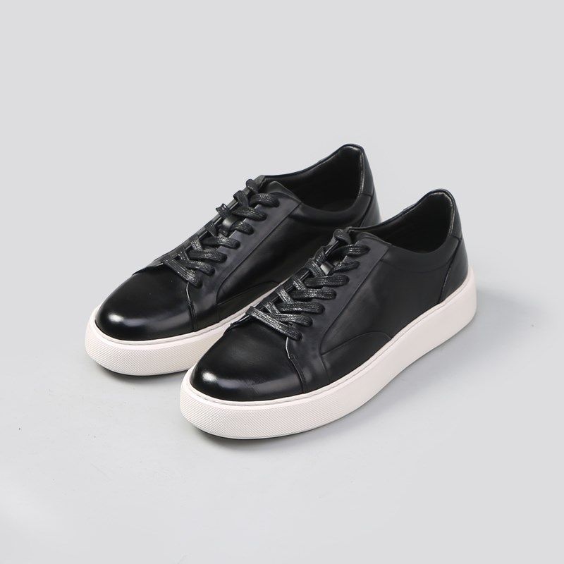 2025新款真皮头层牛皮休闲板鞋男潮厚底增高运动百搭小黑鞋子吸汗,淘宝优惠券,粉丝福利购,淘宝优惠卷