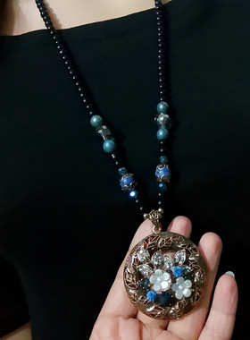 新款时尚百搭复古民族风毛衣链韩版长项链女冬季衣服配饰装饰挂件