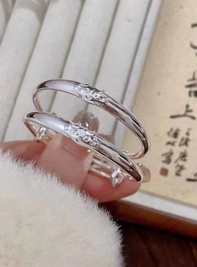 银手镯婴儿9999纯银兔龙宝宝银镯子儿童男女小孩满月银饰礼物周岁