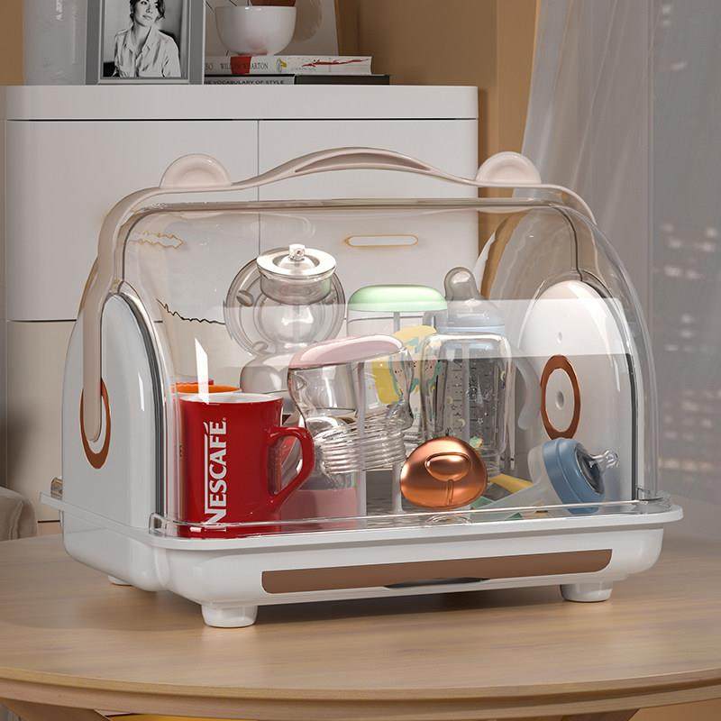 防尘带盖子婴儿奶瓶沥水架宝宝餐具储存盒可携式水杯收纳整理晾干,淘宝优惠券,粉丝福利购,淘宝优惠卷