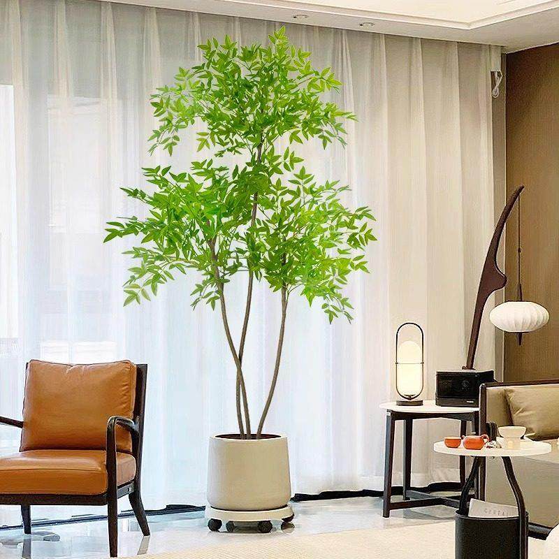 大型客厅落地摆件室内沙发电视柜旁边假植物南天竹彷真绿色植物摆,淘宝优惠券,粉丝福利购,淘宝优惠卷