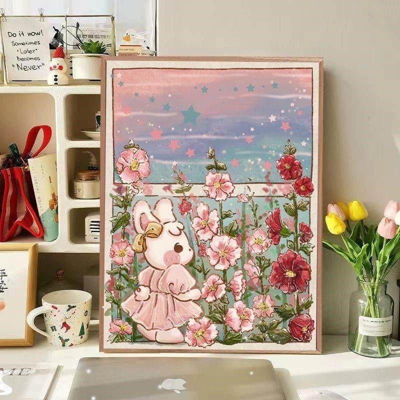 2025新款钻石画卡通兔子5d手工diy高颜值砖石贴画十字绣客厅儿童,淘宝优惠券,粉丝福利购,淘宝优惠卷