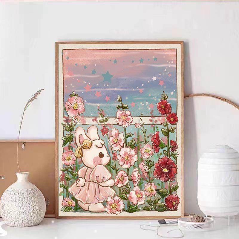 2025新款钻石画卡通兔子5d手工diy高颜值砖石贴画十字绣客厅儿童,淘宝优惠券,粉丝福利购,淘宝优惠卷