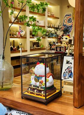手工原创纹路硬化陶瓷幸运猫开业礼品高端饰品店收银饰品业务