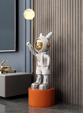 网红卡通宇航员太空人主题雕塑家居客厅电视柜装饰落地大号摆件