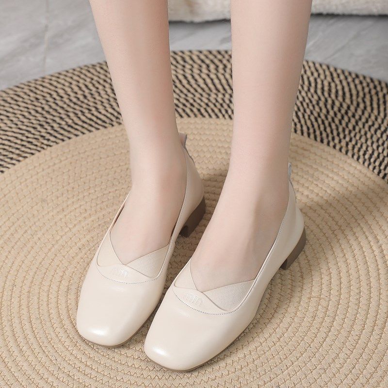 鞋子女单鞋平底中年女士皮鞋妈妈A鞋平底软底软皮舒适夏季浅口女,淘宝优惠券,粉丝福利购,淘宝优惠卷