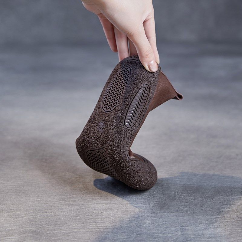 真皮平底奶奶鞋软皮软底舒适简约妈妈鞋厚底复古R休闲中口单鞋皮,淘宝优惠券,粉丝福利购,淘宝优惠卷