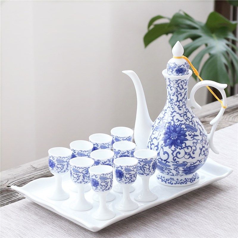 陶瓷白酒杯家用酒壶中式酒具小酒盅仿古风分酒器烈酒杯套装一口杯,淘宝优惠券,粉丝福利购,淘宝优惠卷