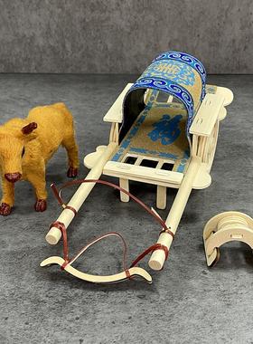 蒙古车模型草原车蒙古族特色饰品牛车饰品内蒙古工艺品