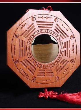 桃木八卦镜凸镜凸镜木九宫凹凸透镜家阳台门到电梯户外直发