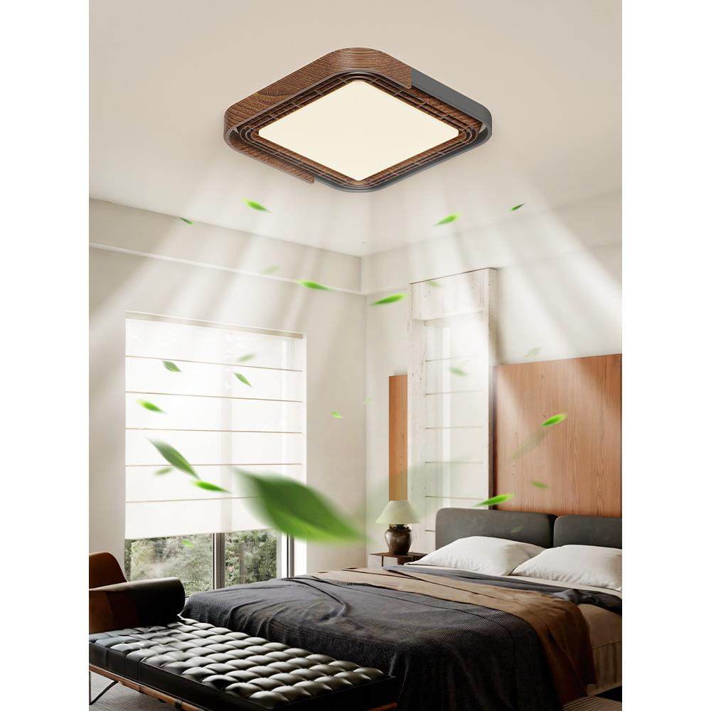 无叶扇灯意大利中世纪Wabi-Sabi风格客厅灯极简胡桃色护眼卧室房,淘宝优惠券,粉丝福利购,淘宝优惠卷