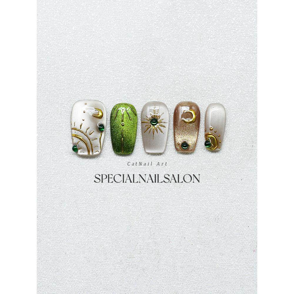 【秘境之眼】纯手工穿戴甲异域风高级感轻奢个性小众显白美甲贴片,淘宝优惠券,粉丝福利购,淘宝优惠卷